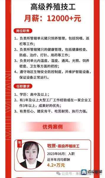 ag凯发年薪60万“养猪岗”引关注山东猪企养殖岗月薪万元上下(图3)